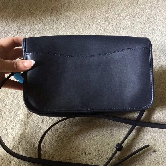 Coach Navy Blue brand new Crossbody Bag with Blue Flower Charm - Picture 4 of 8